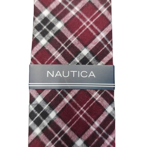 ✨ NWT Nautica Red and Blue Plaid Tie - Picture 5 of 7
